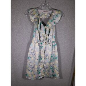 Ruffle Mini Dress Abstract‎ Print Sleeveless Casual Cute Dress